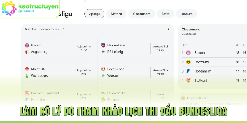 Làm rõ lý do tham khảo lịch thi đấu Bundesliga